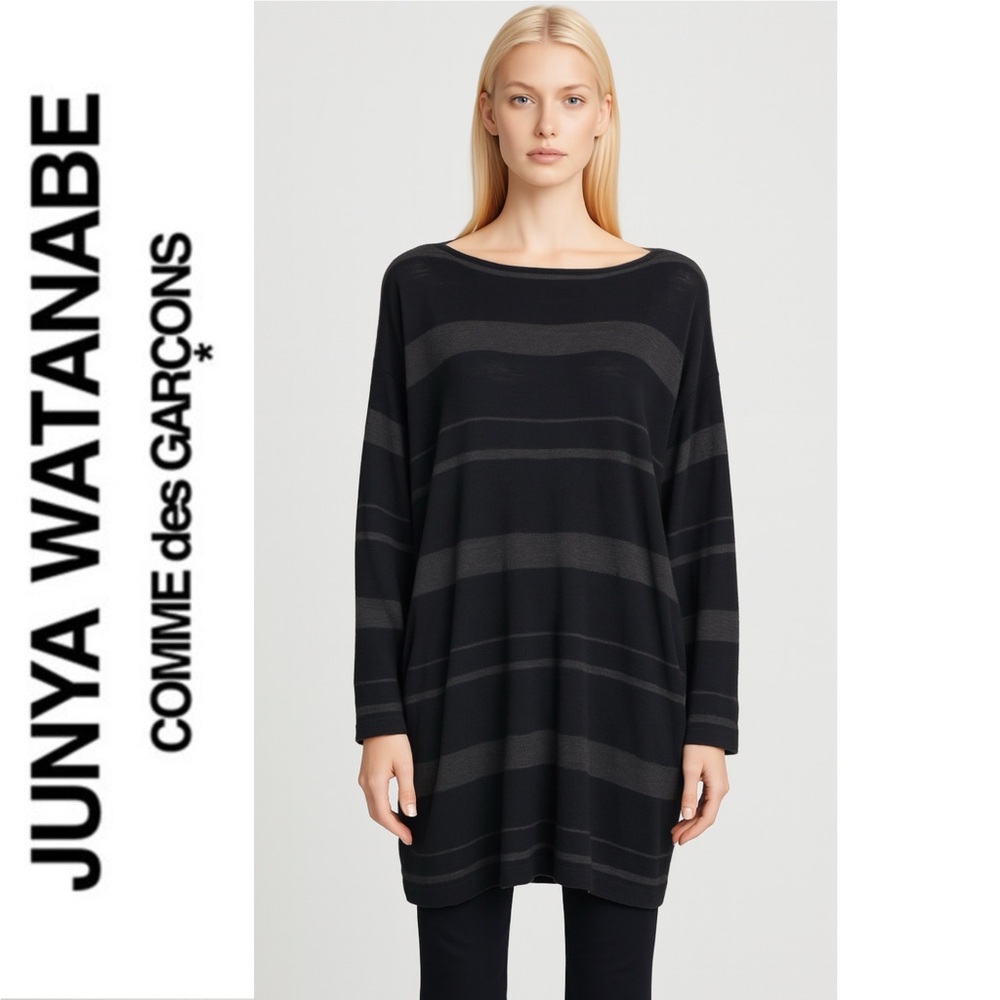 Junya Watanabe Comme Des Garçons Japan Wool Striped Oversized Slouchy Sweater M